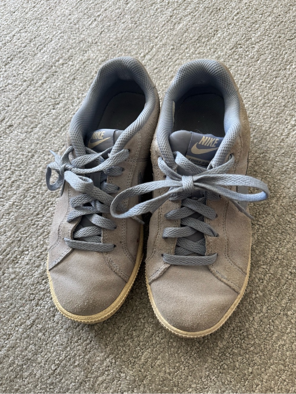 Nike Light Gray Suede Low-Top Sneakers